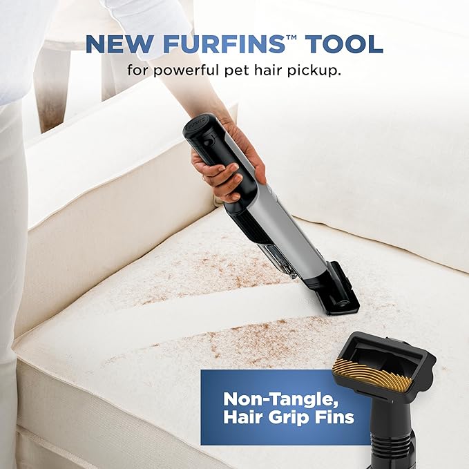 Shark WANDVAC Power PET Cordless Hand Vac, Ultra-Lightweight & Portable with Powerful Suction & Boost Mode, NEW FurFins Tool 