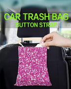 Car Trash Can, Durable Hanging Car Trash Garbage Bag, Cute Automotive Garbage Cans Organizer, Cute Purple Glitter Pattern