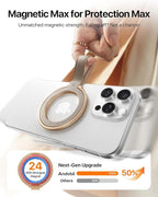 andobil [2026 Premium Leather] Magnetic Phone Grip for MagSafe [Longest Durable] Adjustable Phone Ring Kickstand w/Leather Loop Compatible with MagSafe Accessories&iPhone 17 Air 16 15 Pro Max Greige