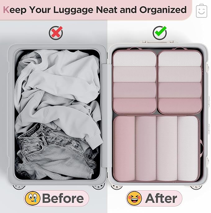 Veken 6/9/11 Set Compression Packing Cubes for Travel Essentials,Compressible Expandable Large Luggage Suitcase Organizer Bag