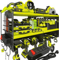 Spampur Power Tool Organizer, 15 Min Quick Assembly & Max 420lb Load by Heavy Duty Metal, 6 Slots for Cordless Drill with 4 O