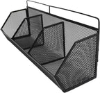 Metal Wire Basket, 3 Grids Wall Hanging Baskets, Wall Mount Slanted Opening Storage Organizer for Kitchen Bathroom Laundry Ro