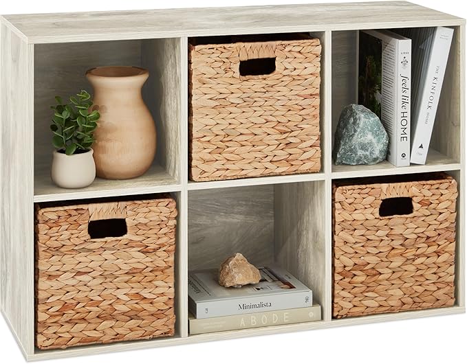 Best Choice Products 6-Cube Storage Organizer, 13.5in Shelf Opening, Bookcase, Display Shelf, Customizable w/ 3 Removable Bac