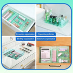Kitchen Desk Drawer Organizers Storage for Office, Small Acrylic Vanity Trays Makeup for Drawer Bathroom Plastic Make up Orga