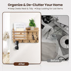 Nekon Mail Holder for Wall Mail Organizer with Key Hooks Hallway Farmhouse Decor Storage Racks with Floating Shelf and Flush 