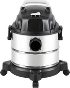 Amazon Basics Wet Dry Shop Vacuum Cleaner, 4 Gallon, 3 HP Stainless Steel, Grey/Black