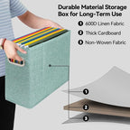 4 Packs Letter Size File Organizer, File Folders Organizer, Fabric Storage Box, Collapsible Paper Organizer with Metal Handle