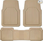 CAR PASS Heavy Duty Rubber Floor Mats for Car, Waterproof Liner Deep Dish Car Mats Full Sets, Universal Trim to Fit for SUV Truck Sedans Vans, All Weather Automotive Floor Mats 3pcs, Solid Beige