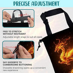 Car Trash Bag Dragon Fire Leak-Proof Car Garbage Bag with Drawstring Foldable Canvas Trash Bin with Adjustable Buckle for Car Accessories, Travelling, Camping