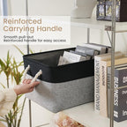 Large Storage Baskets- 15.7x11.8x8.26 inch Storage Bins for Shelves and Closet Organizing, Foldable Fabric Bin for Home Organ