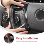Linskip Steering Wheel Trim Covers Compatible with Avalanche/Suburban/Tahoe/Traverse/Silverado 1500 2500HD 3500HD & Yukon/Sierra & Cadillac Escalade 2007-2013 Dark Wood Grain Interior Accessories