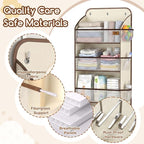Baby Nursery Over The Door Organizer – 5-Tier 10 Pocket Hanging Storage with Removable Diaper Caddy & 3 Sturdy Hooks, 55LBS C