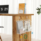 Yuzehuaza Wall File Organizer Metal Hanging File Organizer,Wall Mount File Holder, Magazine Rack and Mail Holder with Hooks f