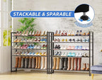 Simple Trending Shoe Rack Holds 60 Pairs, 12 Tier Shoe Organizer, Heavy Duty Large Metal Stackable Shoe Storage for Closet, B