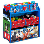 Delta Children Disney Mickey Mouse 6 Bin Design and Store Toy Organizer