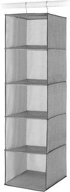 Whitmor Hanging Accessory Shelves 5 Open Sweater Shelves Crosshatch Gray