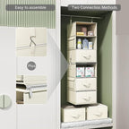 Vailando 6-Shelf Hanging Closet Organizer with 3 Drawers, 2 Separable 3-Shelf Closet Organizers and Storage for Wardrobe Orga