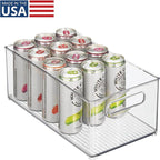 iDesign Kitchen Binz BPA-Free Plastic Deep Stackable Organizer with Handles - 8" x 6" x 14.5", Clear