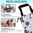 Car Trash Bag Purple Tulips and Leaves Hanging Drawstring Car Organizer and Storage Bag with Adjustable Buckle Canvas Garbage Bin for Back Seat or Hanging Headrest Car Decor Road Trip Essentials