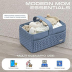 Luxurious Baby Diaper Caddy, Nursery Storage Basket for Newborn Essentials, Travel Baby Basket for Diapers Baby Wipes, Organi