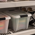 IRIS USA 19 Qt Stackable Plastic Storage Bins with Lids, 6 Pack - BPA-Free, Made in USA - Discreet Organizing Solution, Latch