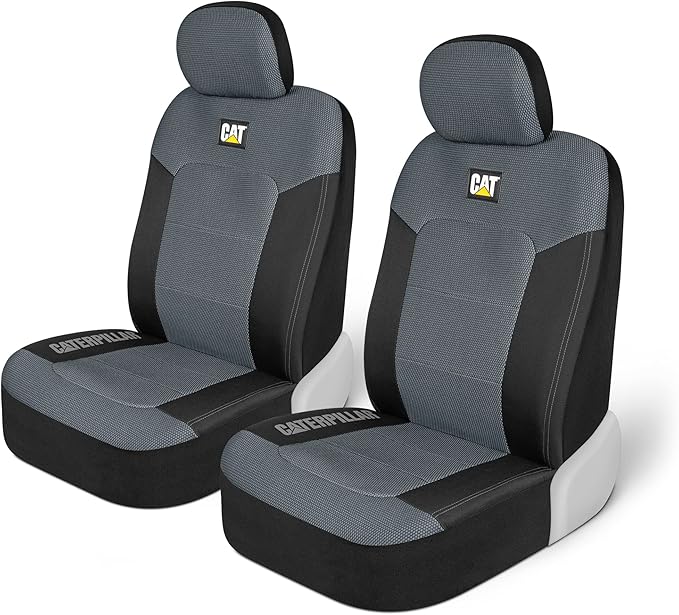 Cat MeshFlex Automotive Seat Covers for Cars Trucks and SUVs – Gray Car Seat Covers for Front Seats, Truck Seat Protectors wi