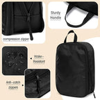 5 Pack Compression Packing Cubes for Travel Space Saving Cubes Luggage Organizer for Suitcase(Black,L)