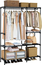 CASAMAYA Clothes Rack, Portable Closet, 44.9 Inch Large Capacity Wardrobe Closet, Clothes Storage Organizer with Shelves and 