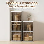 SunSettler Collapsible Wardrobe Closet, Large Collapsible Plastic Wardrobe with Wheels, Foldable Clothes Storage Cabinet (2 L