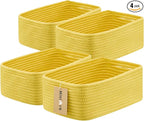 MiniArk Small Storage Baskets for Organizing | Closet Organizer Bins | Shelf Toy Basket | Woven Rope Baskets | Cube Decorativ