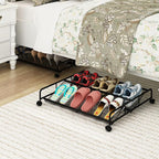 2 Pack Under Bed Shoes Storage + Plate Organizer