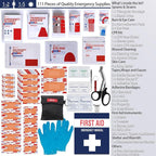 Compact First Aid Kit for Emergency - Basic Emergency Kit for Dorm,Hiking, Backpacking, Camping, Traveling, and Cycling -Smal