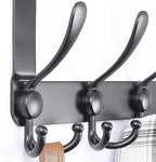 Dseap Over The Door Hook Hanger - Fits 1 3/8" to 1 3/4" Standard Doors | 5 Tri Hooks Heavy Duty Towel/Coat Rack | Door Organi