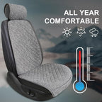 Linen Car Seat Covers Front Seat Covers Breathable Cloth Fabric Car Seat Protector - Universal Fit for Cars, Vans, SUVs, Truc