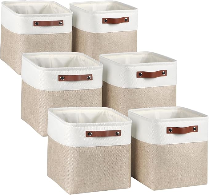 Kntiwiwo Fabric Storage Cubes 10.5”x10.5”x11” Cube Storage Bins for Closet Organizers and Storage Shelves Foldable Storage Bi