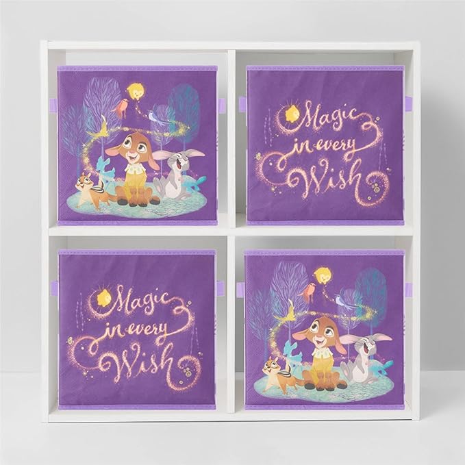 Disney Wish Set of Two Spacious Collapsible Storage Cubes, 10"x10"