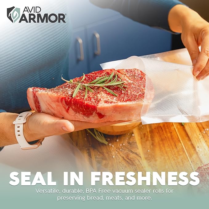 Avid Armor Vacuum Sealer Bags 200 Quart 8x12" For Food Saver, Commercial Grade, BPA Free, Heavy Duty, Pre-cut, for Vac Storag