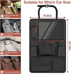 Backseat car Organizer with Touch Screen,2PACK of car organizer Kick Mats Back Seat Protector with 10pcs Storage Pockets,Car Seat Back Organizers Storage for Kids road trip essentials