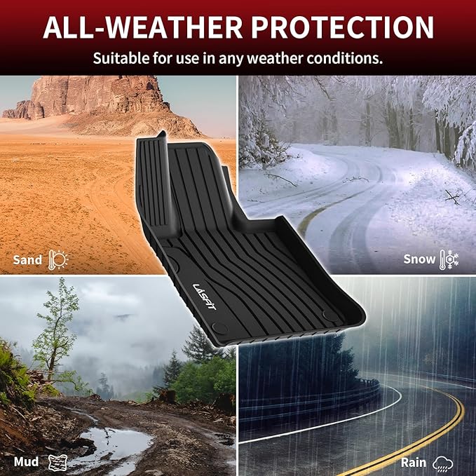 LASFIT Floor Mats for Mercedes Benz GLC 2023-2026 (Coupe Only for 2024-2026), GLC300 / GLC350e / GLC43 AMG/GLC 63 AMG S E, All Weather TPE Floor Liners Custom Fit GLC Car Mats 1st & 2nd Row Set