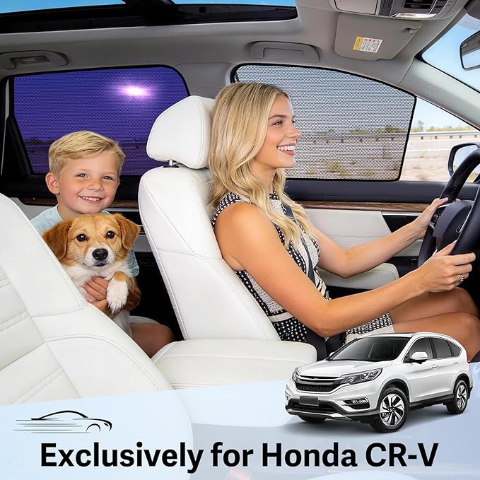 ZATOOTO Honda CRV Car Window Shade for Baby, Bluish-Purple Static Cling Car Shades for Back Window | Block Harsh Sunlight | UV Protection | Rear Window Sun Shade with Storage Bag | 2017-2022 |