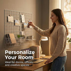 Kaforise Wire Wall Grid Panel, Multifunction Painted Photo Hanging Display and Wall Storage Organizer, Pack of 2, Size 25.6" 