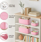 5-Pack Small Woven Rope Storage Baskets – 2 Sizes Organizer Bins for Closet, Shelf, Bookshelf, Nursery, Changing Table, Fabri