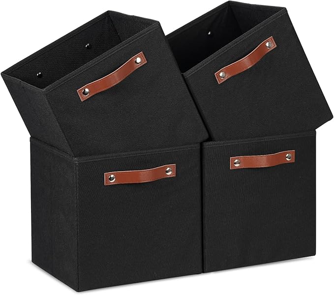 Temary 11x11 Storage Cubes Fabric Cube Storage Bins with Handles Clothes Storage Boxes Baskets for Organizing Home, Shelf, Cl