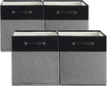 FinishingBo 13 x 13 Inch Fine Linen Storage Bins with Handles，Fabric Cube Boxs，Basket Organizers for Shelves for Home, Closet