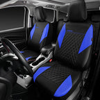 CAR PASS Leather Seat Covers-Universal Quilting Car Seat Cover with 5mm Composite Sponge Inside,Airbag Compatible,Front and R