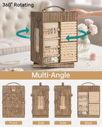 AKOZLIN 360° Rotating Jewelry Box 6-Tier Organizer Functional Jewelry Storage Case for Women Girls Ring Necklace Earring Brac