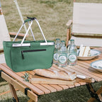 Picnic Basket, SIYUAN 24L Collapsible Market Basket with Two Handles Portable Canvas Grocery Basket Reusable Christmas Shoppi
