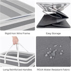 HomeHacks 4-Pack Large Laundry Basket, Waterproof, Freestanding Laundry Hamper, Collapsible Tall Clothes Hamper with Extended