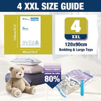 XXL Jumbo 47''X35'' Vacuum Storage Space Bags Extra Large for Blanket Bedding Comforters with Hand Pump (4 Pack)