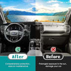 FIILINES Dash Cover for 2024-2026 Ford Ranger, Dashboard Mat Accessories Dash Cover Sunshade Nonslip Mesh Protector No Glare 